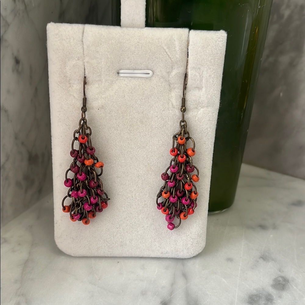 Colorful Cluster Drop Earrings